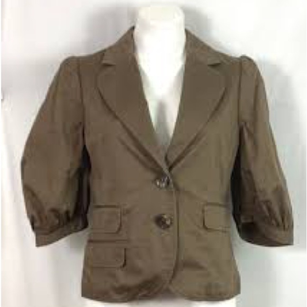 BCBGMaxazria Women’s 3/4 Puffer Sleeve Two Button Jacket